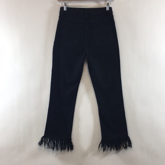 Pistola Black Fringe Straight Leg Jeans Womens 26 Dark Wash Cotton Denim - Picture 3 of 10